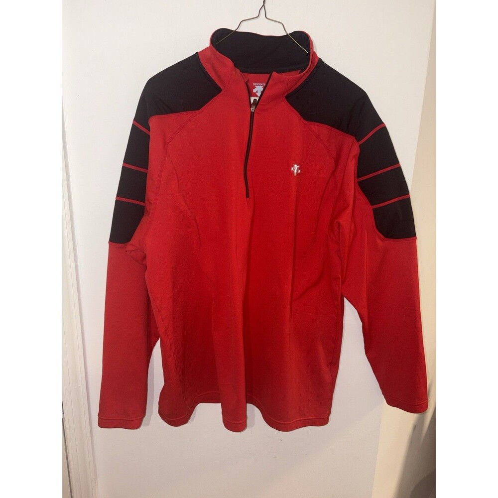 Descente D8-0623 T-Neck Red Athletic Pullover Sz XXL
